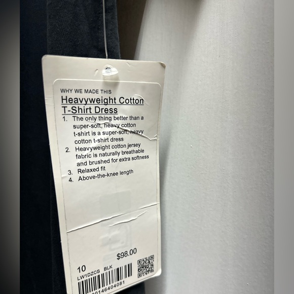 Heavyweight cotton  T shirt dress 
 
 Black size 10 lululemon - Picture 5 of 6